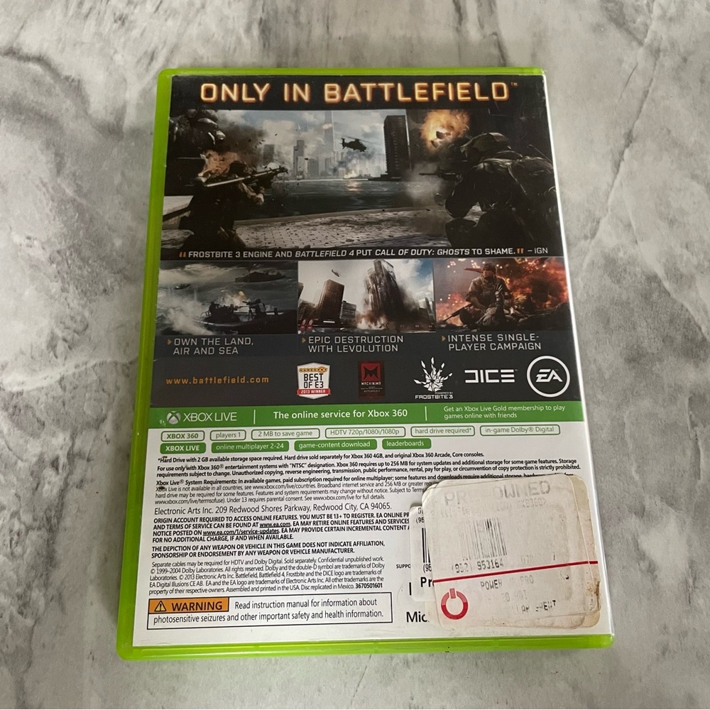 Used Xbox 360 Battlefield 4 Video Game - Picture 3 of 8